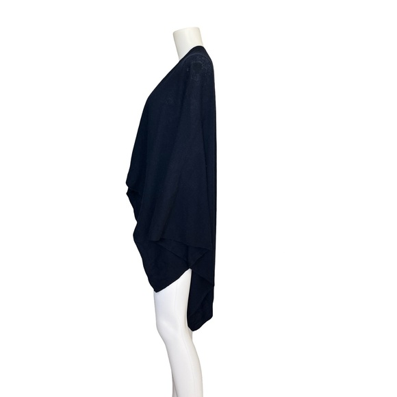 J Mclaughlin Navy Blue Cashmere Shawl Shrug Knit Soft One Size - Picture 3 of 11